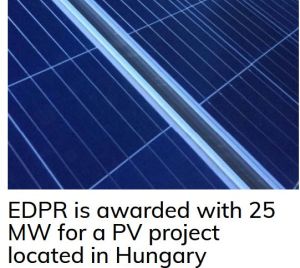 EDPR remporte un projet photovoltaïque de 25 MW en Hongrie
