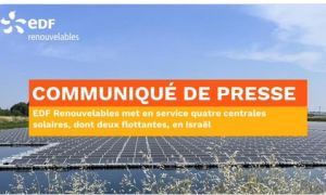 EDF Renouvelables met en service quatre centrales solaires, dont deux flottantes, en Israël