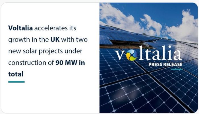 Voltalia construit deux projets solaires au Royaume-Uni totalisant 90 MW