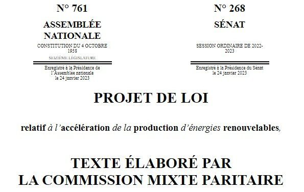 Projet de loi « énergies renouvelables » : accord conclu entre le Sénat et l’Assemblée nationale