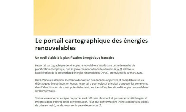 Planification des énergies renouvelables : le gouvernement lance une nouvelle version du portail pour accompagner les élus locaux