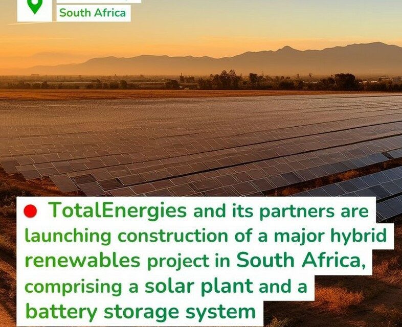 TotalEnergies lance la construction d’une centrale solaire de 216 MW avec stockage par batterie en Afrique du Sud