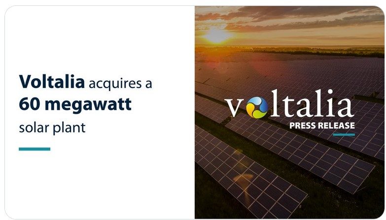 Voltalia acquiert une centrale solaire de 60 MW
