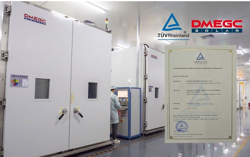 Le centre d’essais photovoltaïques de DMEGC Solar obtient la certification TÜV Rheinland