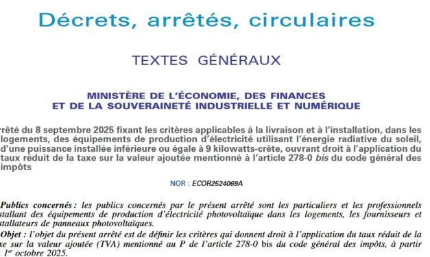 L’arrêté sur la TVA à 5,5% vient d’être promulgué pour une entrée en vigueur au 1er octobre