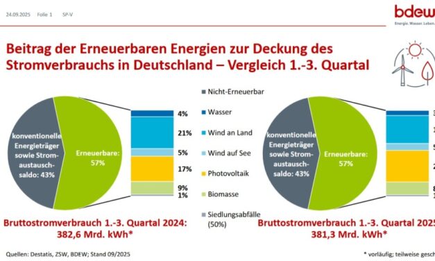 En Allemagne, les énergies renouvelables ont couvert près de 57% de la consommation d&rsquo;électricité depuis le début de 2025