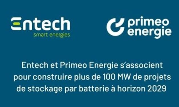 Entech et Primeo Energie s’allient pour construire plus de 100 MW de projets de stockage par batterie d’ici 2029