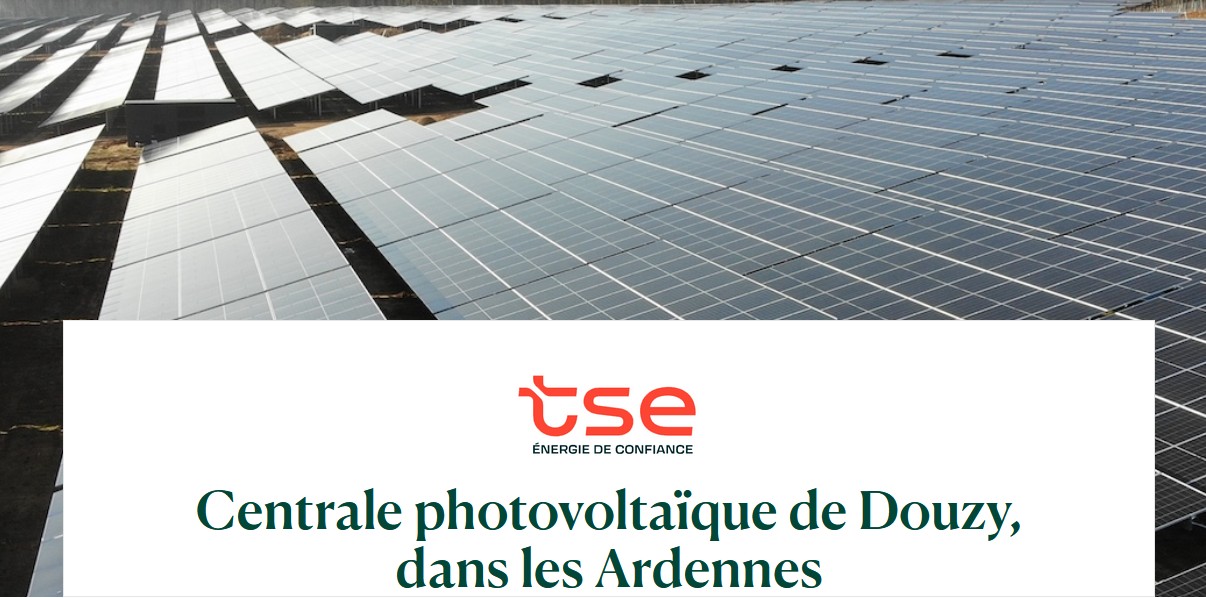 TSE lance un financement participatif pour la centrale photovoltaïque de Douzy, dans les Ardennes