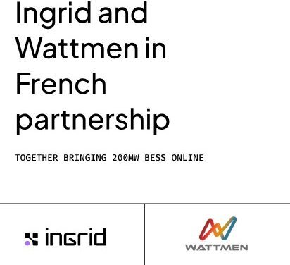 Ingrid accélère son expansion en France grâce à un partenariat avec le développeur de stockage d&rsquo;énergie lyonnais Wattmen