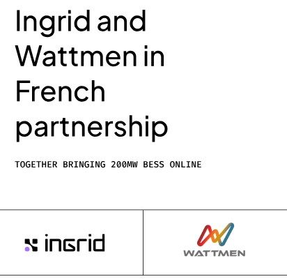 Ingrid accélère son expansion en France grâce à un partenariat avec le développeur de stockage d&rsquo;énergie lyonnais Wattmen