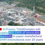 TotalEnergies fournira 800 GWh d&rsquo;électricité renouvelable au papetier SWM pendant 10 ans