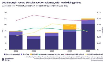 92 GW d&rsquo;installations solaires dans l&rsquo;UE entre 2022 et 2025 grâce aux enchères publiques et corporate PPAs