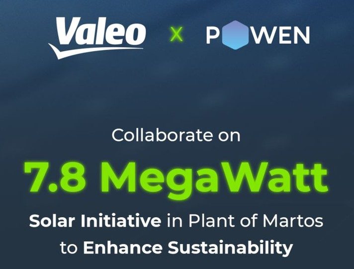 Valeo et Powen collaborent à un projet d’énergie solaire de 7,8 MWc en Espagne