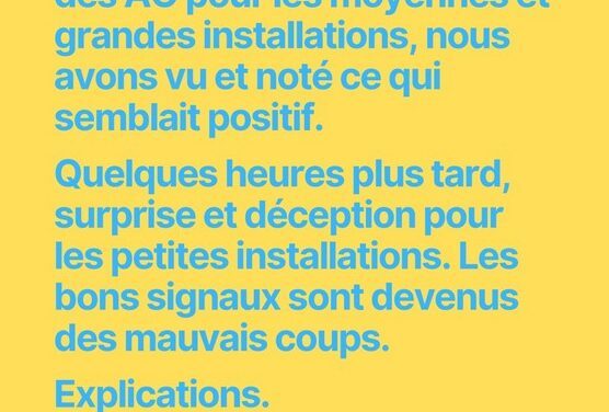 Indignation de la profession face au coup bas sans concertation de la réforme du S21 et de l’autoconsommation transmise en catimini par le gouvernement au CSE