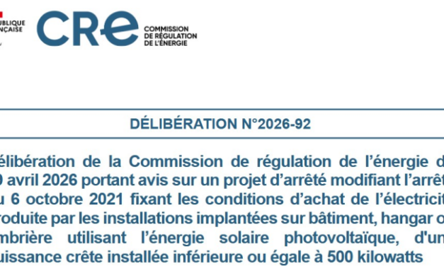 La CRE publie un avis favorable au projet d’arrêté modifiant l’arrêté S21