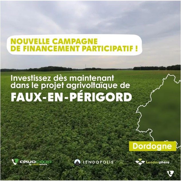 Akuo lance une campagne de financement participatif pour le projet agrivoltaïque de Faux‑en‑Périgord