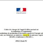 La CRE publie le cahier des charges pour la 2e période de l’AOS « Petit PV »