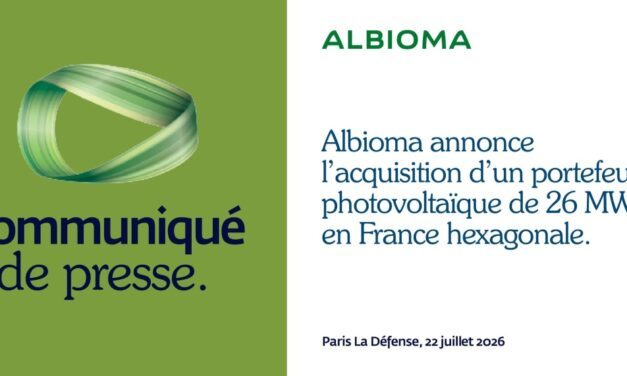 Albioma rachète à Valeco un portefeuille photovoltaïque de 26 MW en France hexagonale