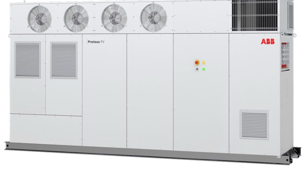 Onduleur central ABB Proteus PV vu de trois quarts