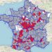 Carte des zones du réseau électrique saturées pour le raccordement des énergies renouvelables en France